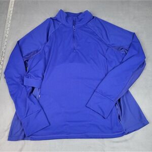Fabletics Quarter Zip Jacket Womens 3X Blue Lightweight Athleisure Vented Gym